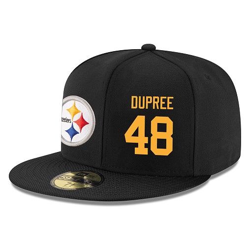 NFL Pittsburgh Steelers #48 Bud Dupree Stitched Snapback Adjustable Player Rush Hat - Black/Gold